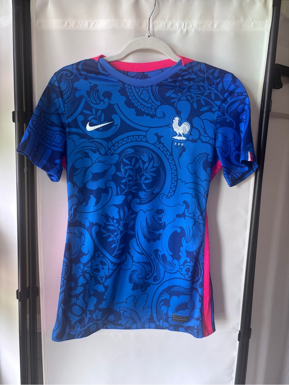 Nike Women's France Football Jersey in Blue with Red Accents